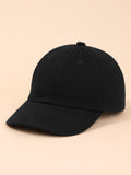 1pc Infant Adjustable Outdoor Sun Protection Baseball Cap In Black