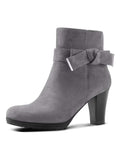 Women's Booties With Chunky Stacked Heel Ladies Ankle Boots