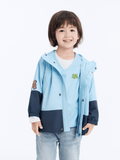 Young Boy Cartoon Graphic Two Tone Colorblock  Thermal windproof Hooded Coat & Detachable Fleece vest Liner