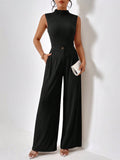 Mock Neck Tank Top & Wide Leg Pants