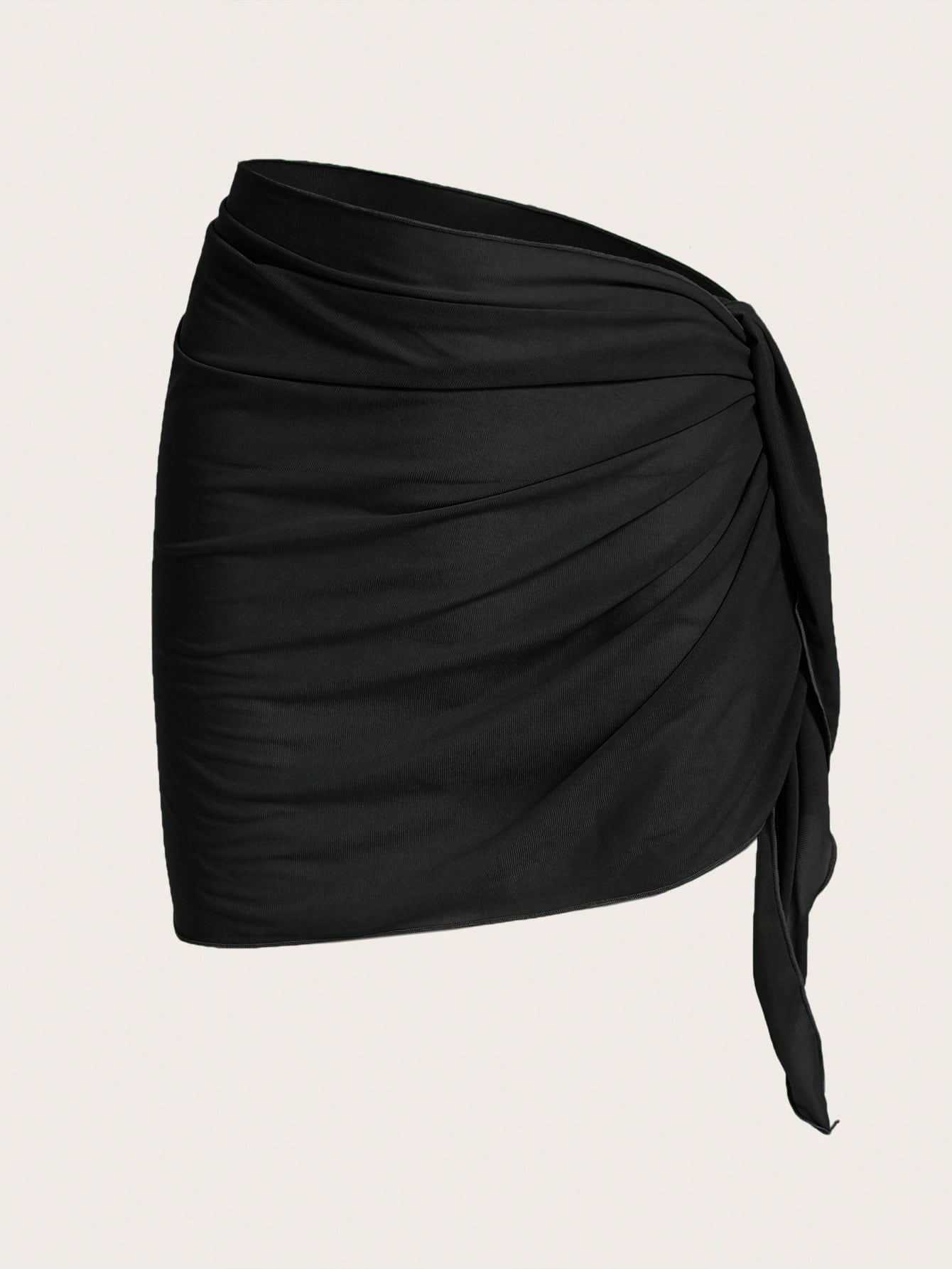Swim Summer Beach Solid Ruched Knot Side Cover Up Skirt