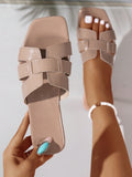 Women's Snake Print Flat Sandals, Stylish & Comfortable, Suitable For Outdoor Activities