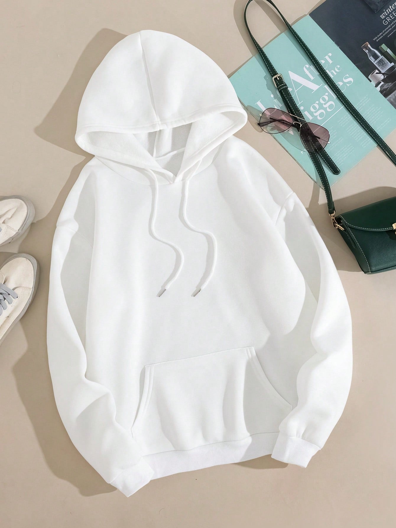 Solid Kangaroo Pocket Hoodie