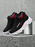 Kids Running Shoes Boys Stripe Pattern Slip On Running Shoes
