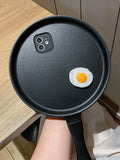 Ugly 1pc Fried Egg & Funny Creative Frying Pan Design Shockproof Pc Phone Case Compatible With IPhone 15/15Pro/15Plus/15Promax Kawaii