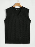 Men Cable Knit Sweater Vest