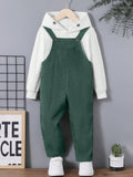 Young Boy Solid Pocket Patched Overall Jumpsuit Without Hoodie