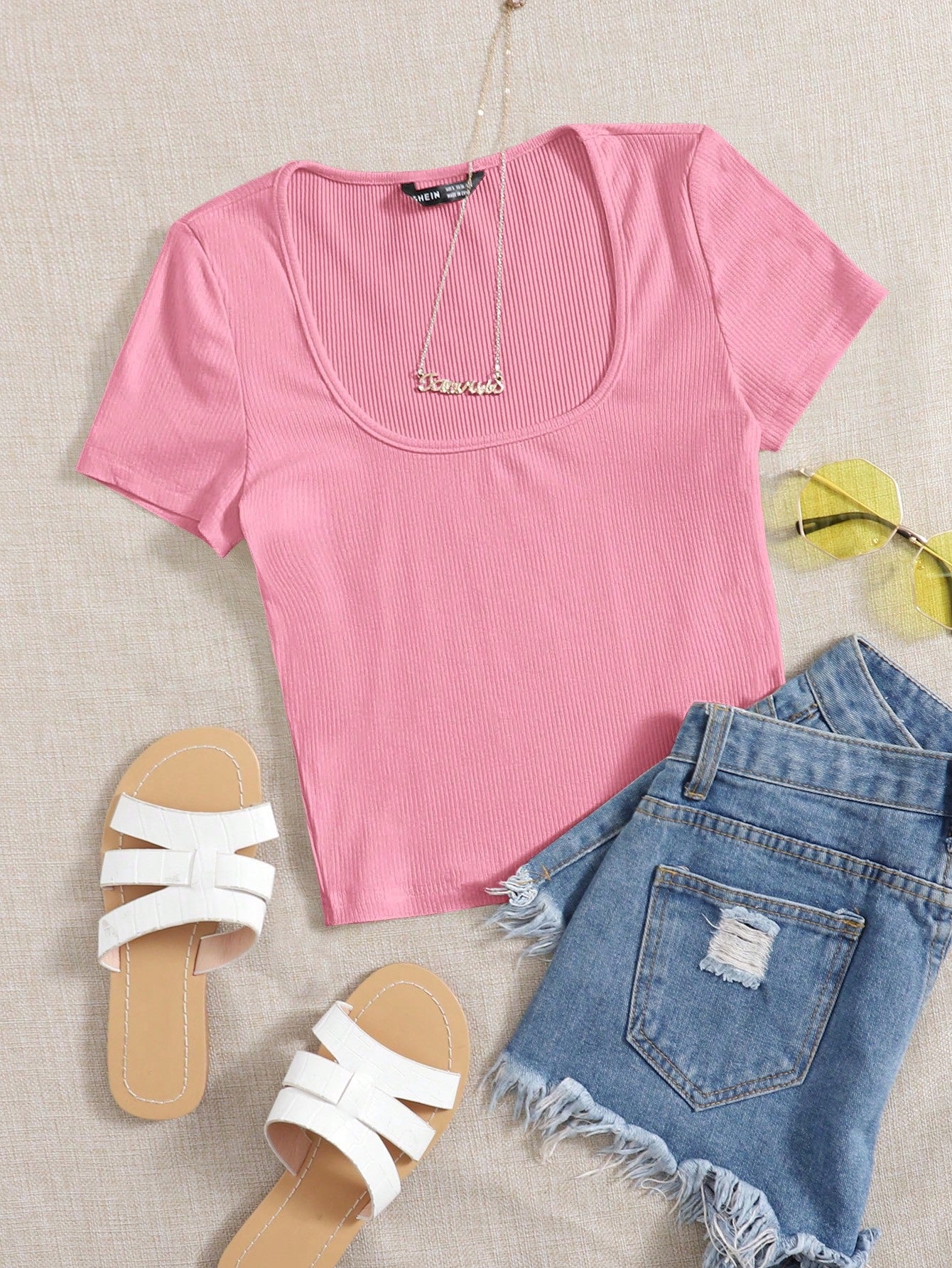 Scoop Neck Solid Tee