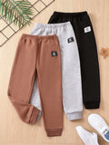 Young Boy 3pcs Letter Patched Detail Sweatpants