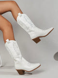 Women's Fashionable Western Boots Cowboy Boots For Outdoor Activities In Autumn And Winter