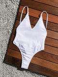 Swim Summer Beach Solid One Piece Swimsuit