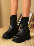Women's Embroidered Wedge Heel Thick-soled Fashionable Ankle Boots