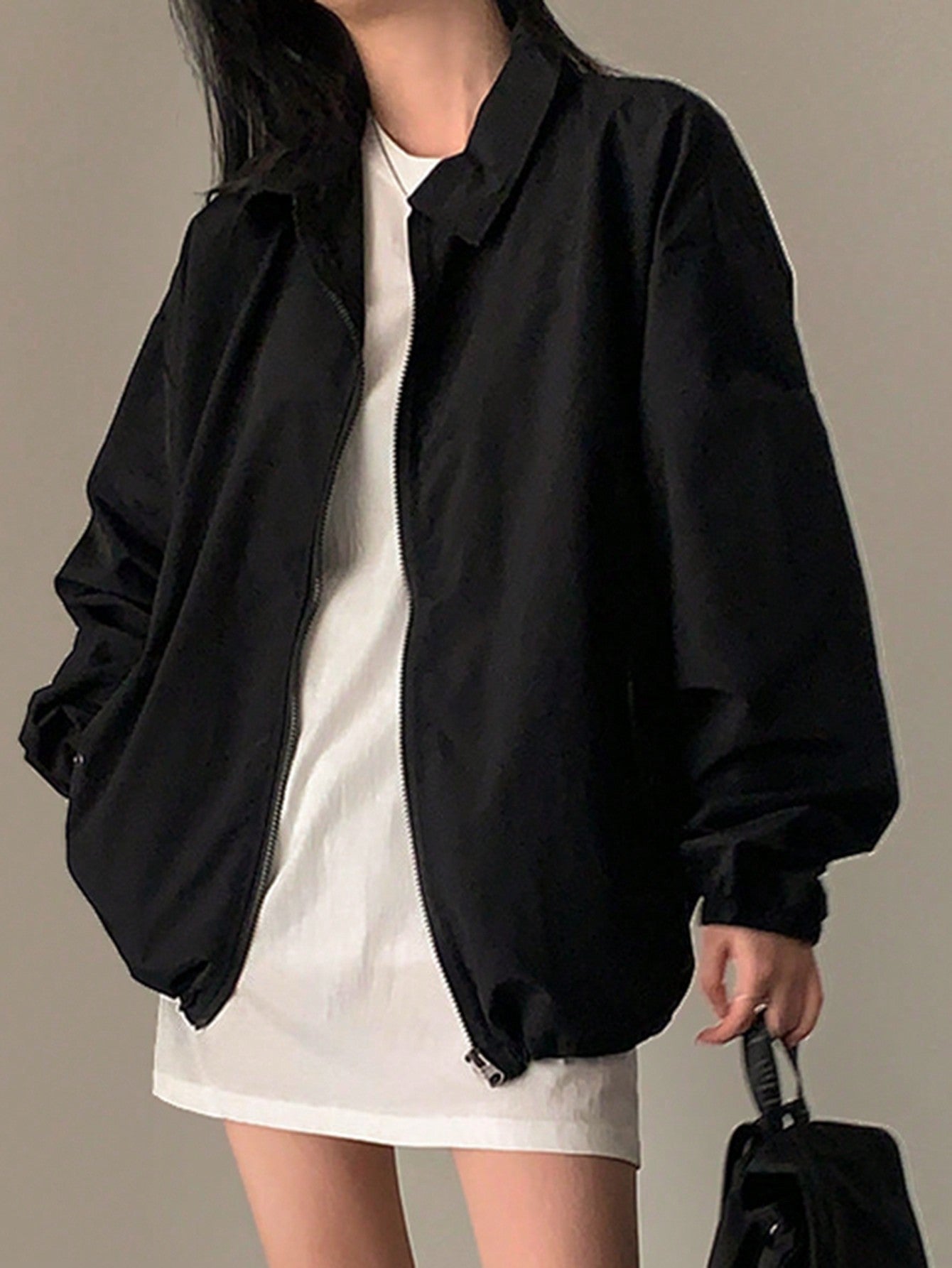 Solid Drop Shoulder Coat