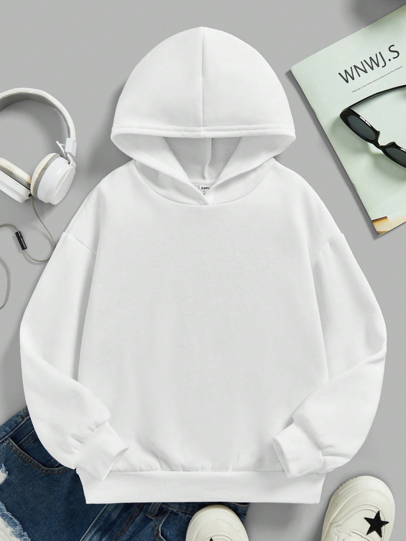 Teen Girl Solid Color Long Sleeve Sweatshirt, Ideal For Autumn And Winter