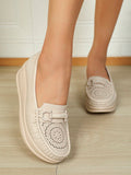 Women's Casual & Comfortable Hollow Breathable Slip-on Wedge Loafers
