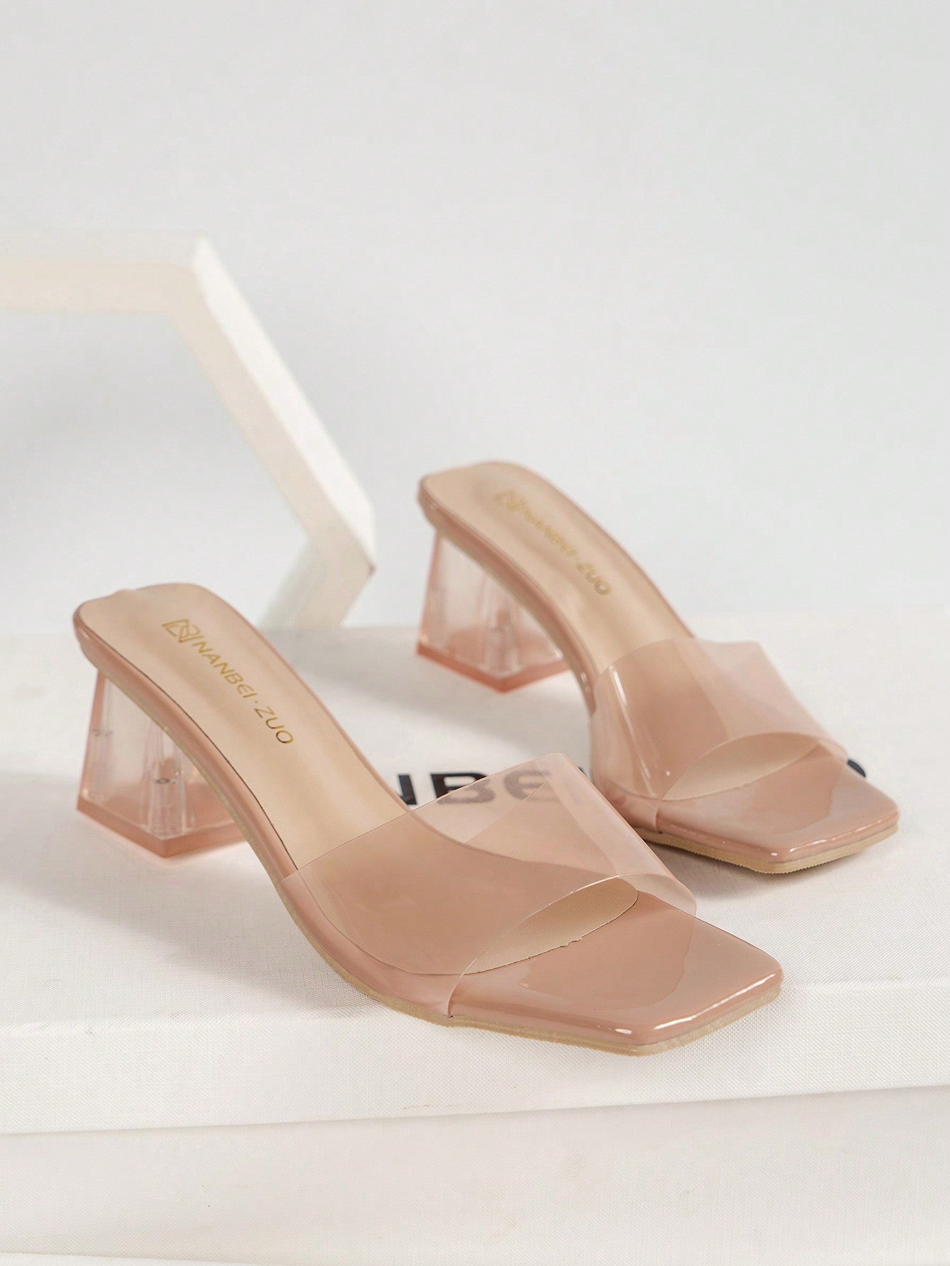 New Arrival Women's High Heel Sandals For Summer Vacation, Clear Double Strap Sandals With Crystal Heels, Elegant And Stylish High Heeled Sandals For Women, Platform High Heels For Women's Outdoor Activities