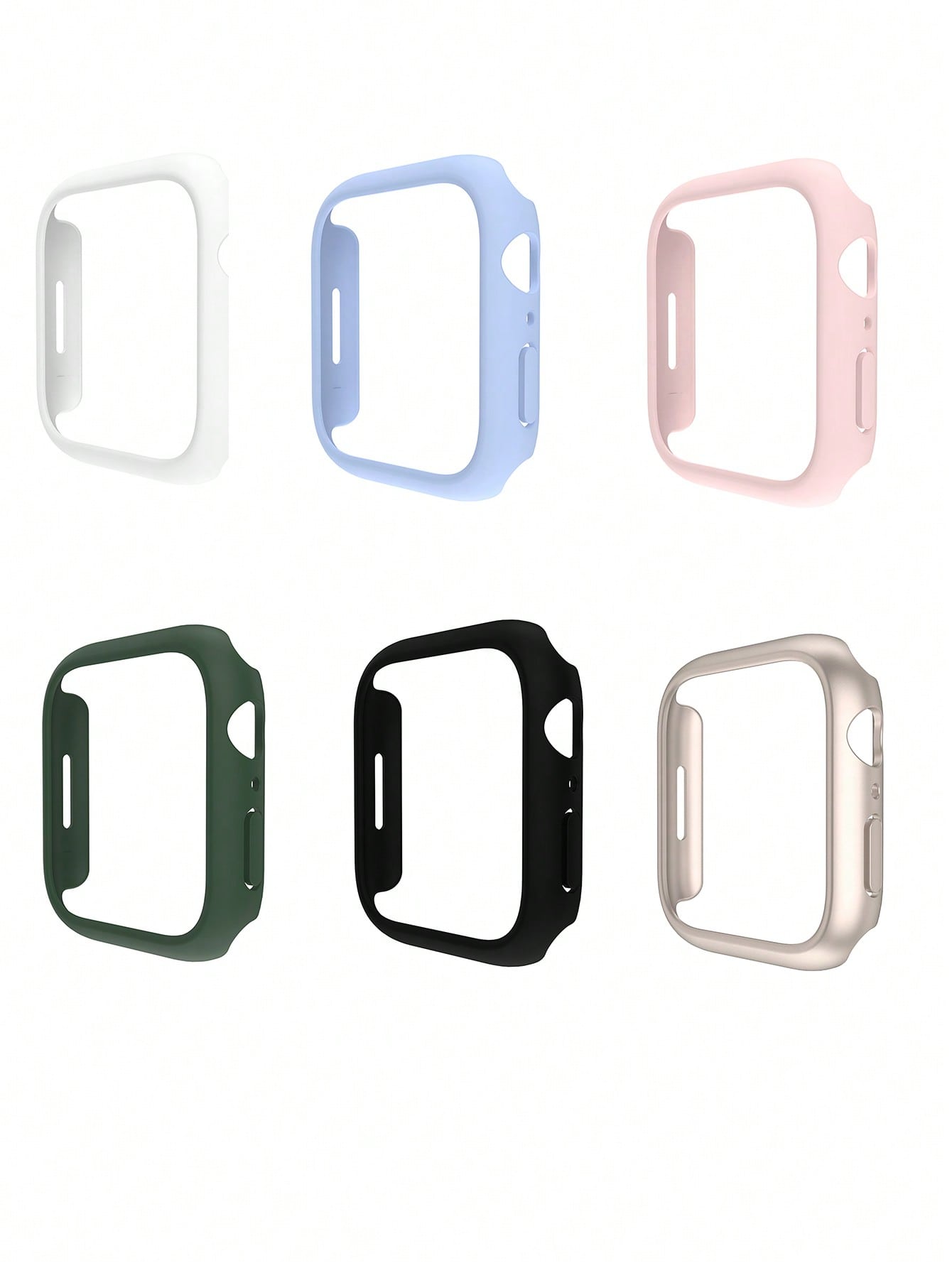 6pcs Hollow Out Protective Case Compatible With Apple Watch 38/40/41/42/44/45mm