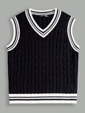 Men Cable Knit Cricket Sweater Vest