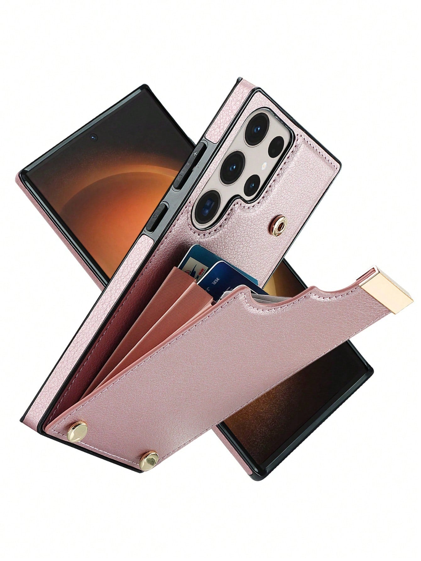 Compatible With Samsung Galaxy S20 S21 FE S22 Plus S23 Ultra Luxury Leather Phone Case with Card Slot Stand Covers