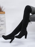 women's fashion boots slip on chunky boots