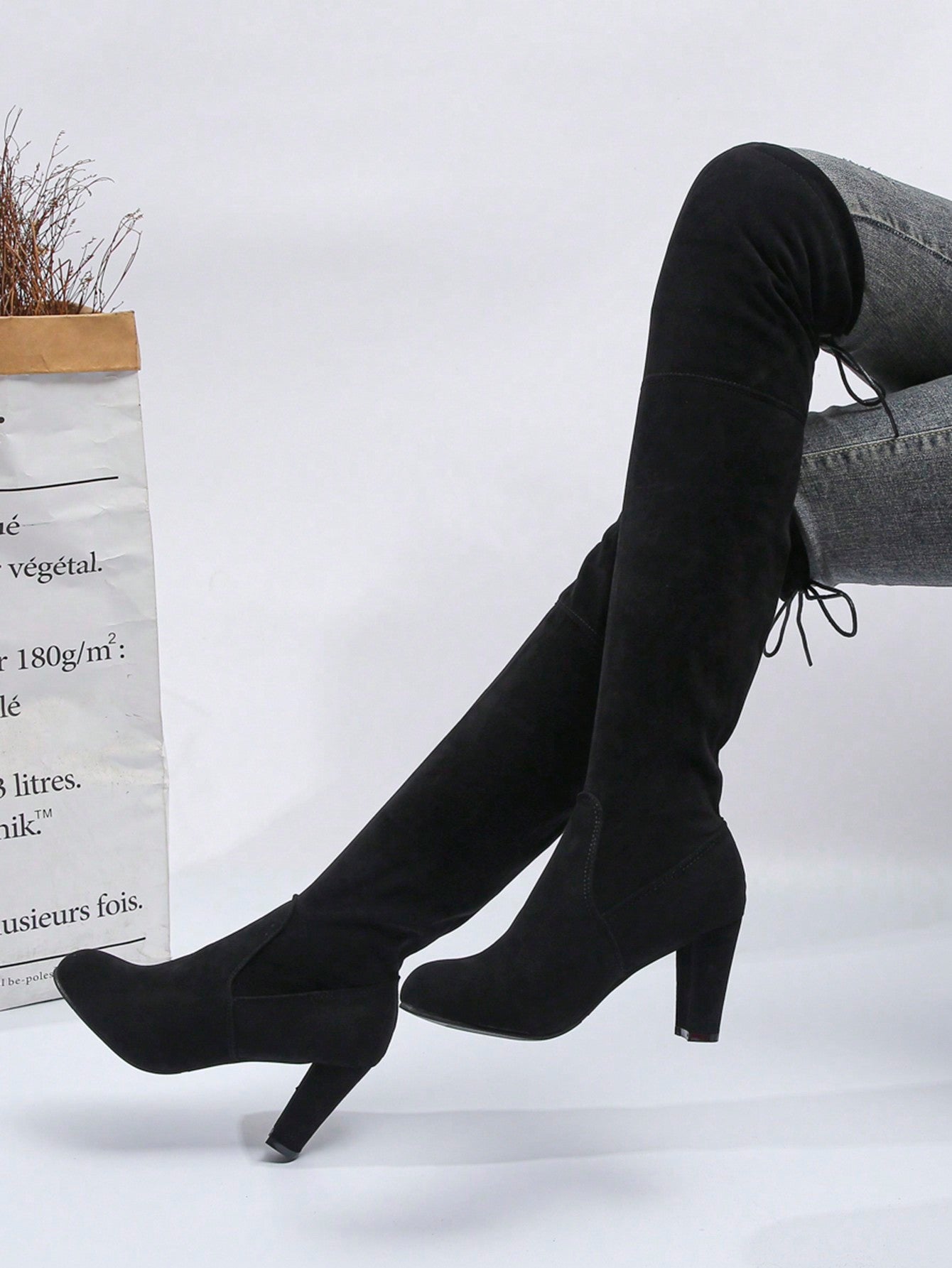 women's fashion boots slip on chunky boots