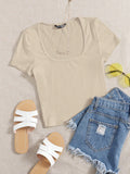 Scoop Neck Solid Tee