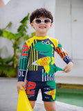 Young Boy Cartoon Graphic Beach Swimsuit