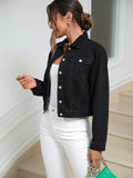 Flap Pocket Button Front Denim Jacket