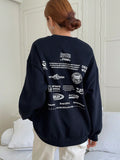 Slogan Graphic Drop Shoulder Sweatshirt