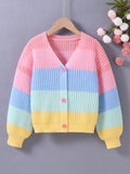 Tween Girl Colorblock Drop Shoulder Cardigan