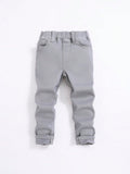 Young Boy Solid Slant Pocket Jeans