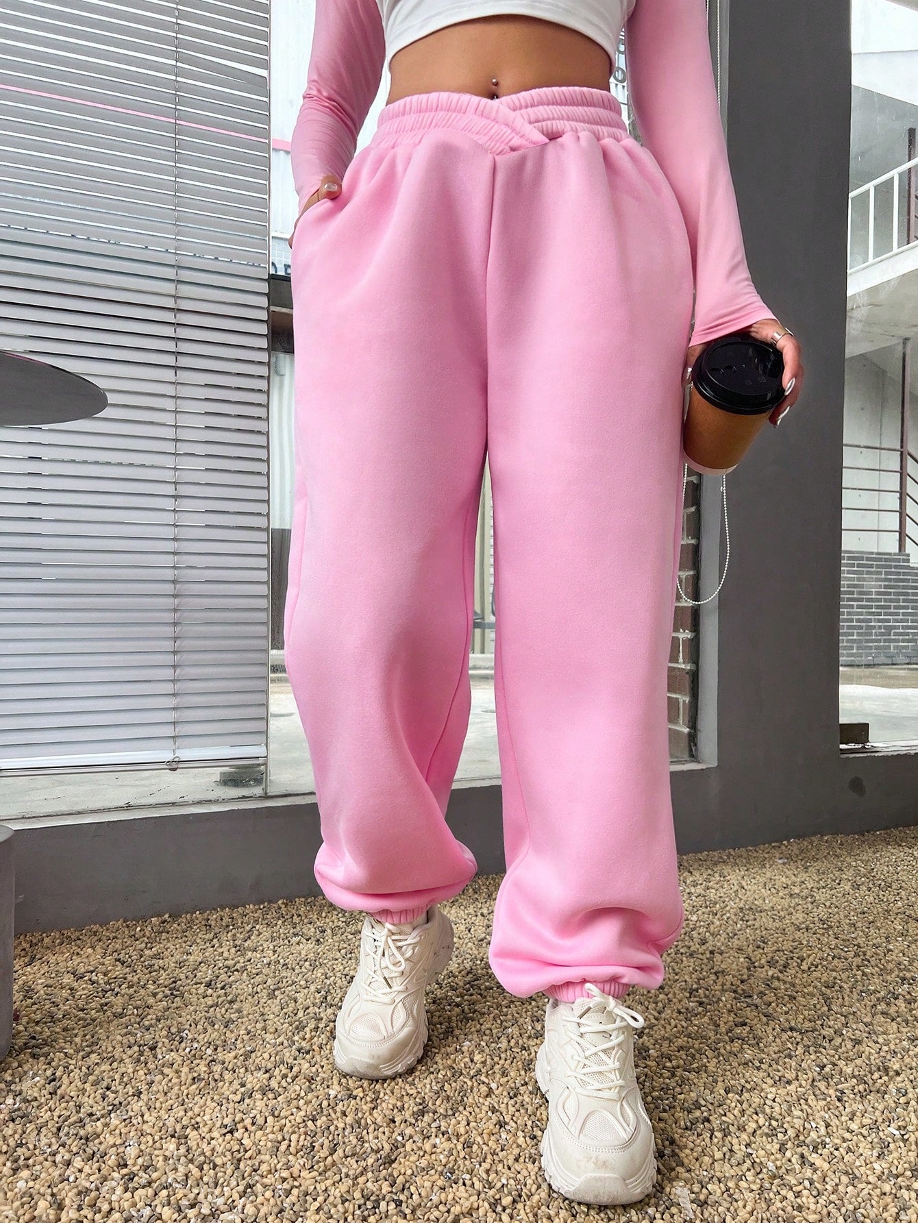 Solid Slant Pocket Sweatpants