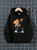 Teen Boys' Casual Cartoon Print Sweatshirt Suitable For Autumn And Winter