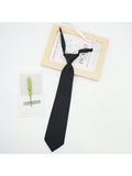 1pc Kids' Pre-tied Knot Free Necktie, School Uniform Style Black Necktie