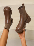 Women's Fashion Stitching Elastic & Comfortable British Style Slim Fit Boots