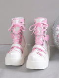 Women's Fashionable Wedge Heel Thick-Sole Platform Casual Boots