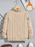 Tween Boy Turtleneck Cable Knit Sweater