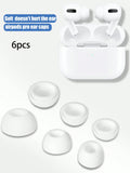 6pcs White Replacement Silicone Ear Tips (large/medium/small, 2 Pairs Each) compatible with Airpods Pro