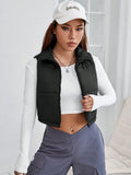 Zip Up Crop Vest Puffer Coat