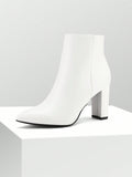 Women's Chunky Heel Ankle Booties Pointed Toe Boots