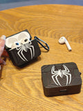 White Spider Black Earphone Case With Buckle For AirPods1/2 AirPods Pro Grunge
