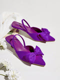 Comfortable Spring/summer New Style High Heels With Pointy Toe & Bowknot Detail