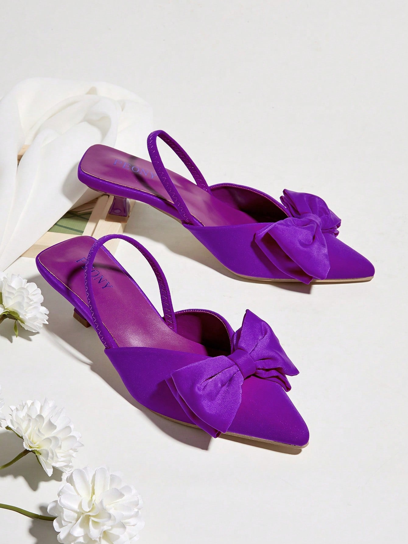 Comfortable Spring/summer New Style High Heels With Pointy Toe & Bowknot Detail