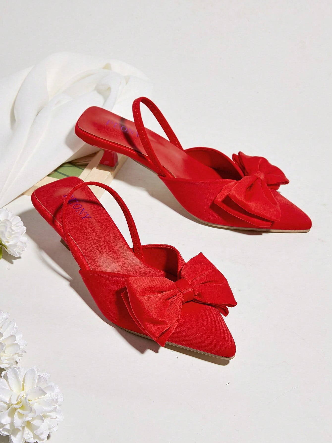 Comfortable Spring Summer New Design Pointed Toe High Heels With Bowknot Decoration
