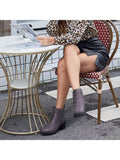 Women Fashion Boots Casual Ankle Booties Block Heel Slip On Chelsea Boots