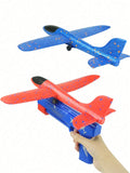 Children's Foam One-click Ejection Handheld Airplane Gun Outdoor Rotating Flying Toy Ejection Airplane