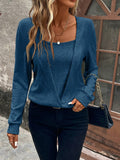 Solid Square Neck Sweatshirt