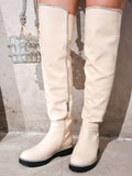 Kuri Rhinestone-Lined Thigh High Boots