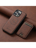 Brown Pu Leather 2-In-1 Phone Case With Detachable Card Holder Wallet, Compatible With Magsafe Wireless Charging, Compatible With IPhone 15 Pro Max 14 Plus 13 12/ Pixel 8 Pro 7 6/ Samsung Galaxy S24 Ultra 23 22 Note 20