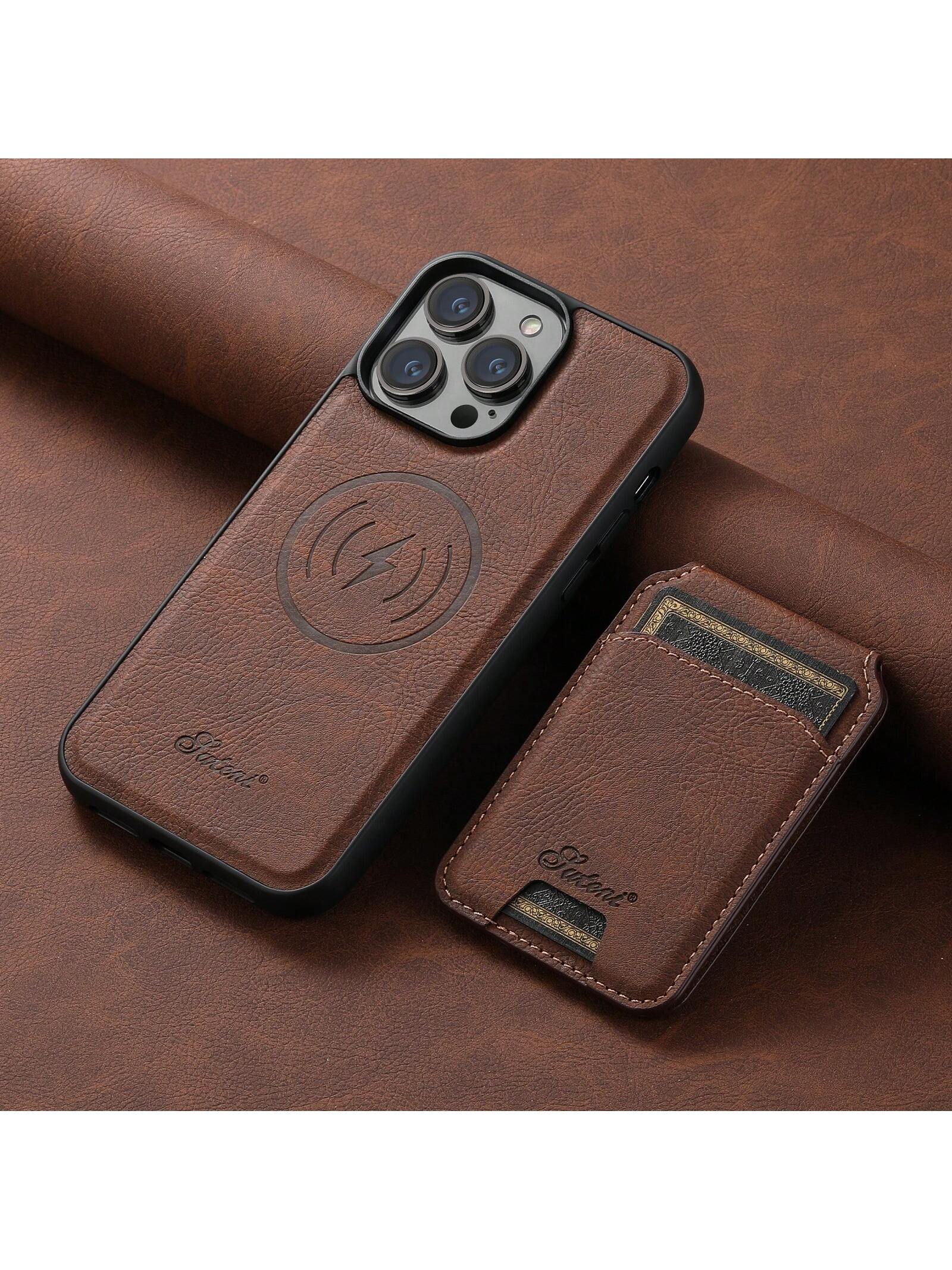 Brown Pu Leather 2-In-1 Phone Case With Detachable Card Holder Wallet, Compatible With Magsafe Wireless Charging, Compatible With IPhone 15 Pro Max 14 Plus 13 12/ Pixel 8 Pro 7 6/ Samsung Galaxy S24 Ultra 23 22 Note 20